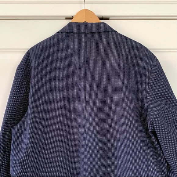 J Crew Blazer Jacket Unlined Cotton Blue Polka Dot Unstructuted Crosby Size 44 R - Picture 5 of 10